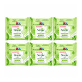 Multiple packages of Simple for humans cleansing wipes on a white background