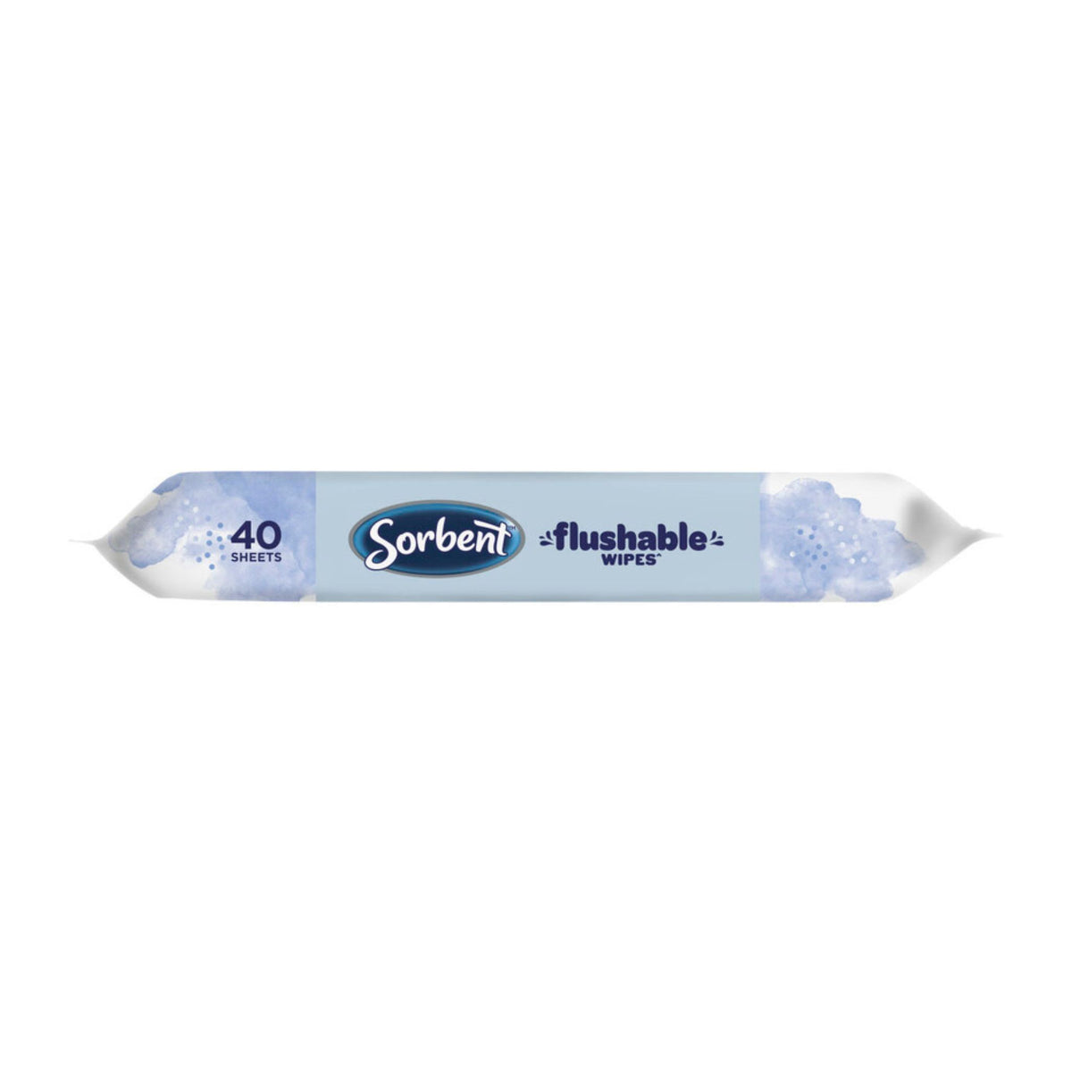 Sorbeni flushable wipes packaging on a white background