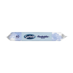 Sorbeni flushable wipes packaging on a white background
