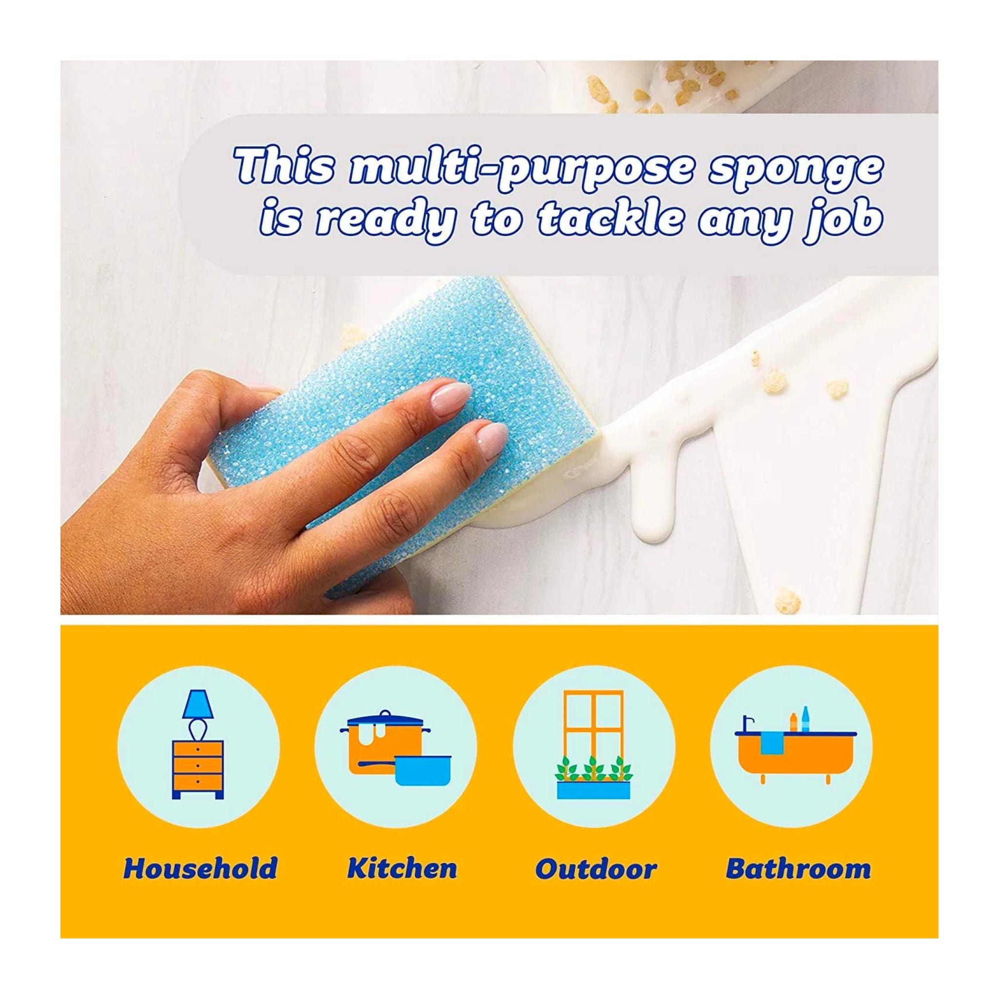 Spray bottle with a blue nozzle on a white background