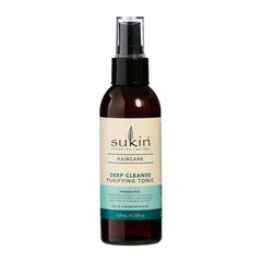 Sukin hair care tonic bottle on a white background