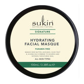 Sukin hydrating facial masque container on a white background