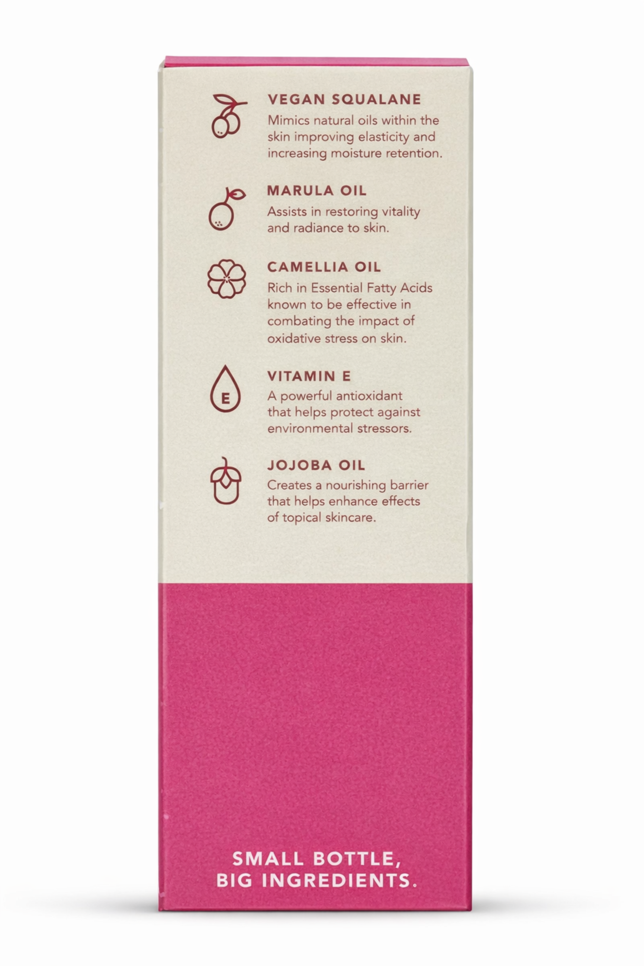 Product packaging with ingredients listed on a white background