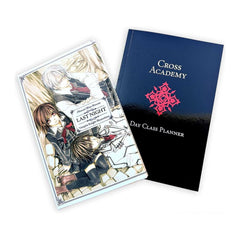 Anime-style book cover with characters and a planner titled 'Cross Academy Day Class Planner'.