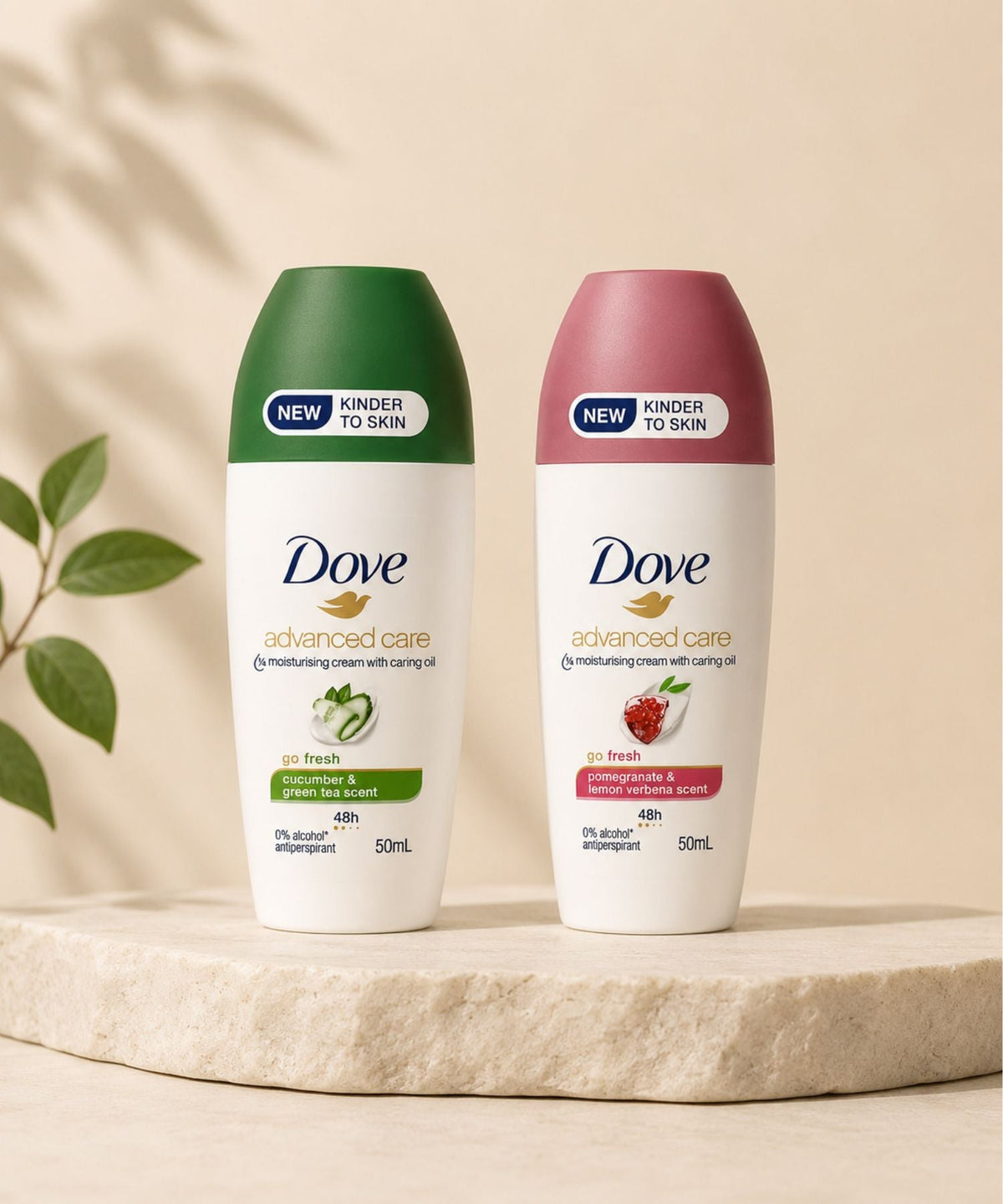 Dove Advanced Care Go Fresh roll on antiperspirants in Cucumber Green Tea and Pomegranate scents featured in the ZegZog deodorant collection