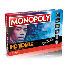 Monopoly box featuring a portrait with 'Hendrix' text on a white background