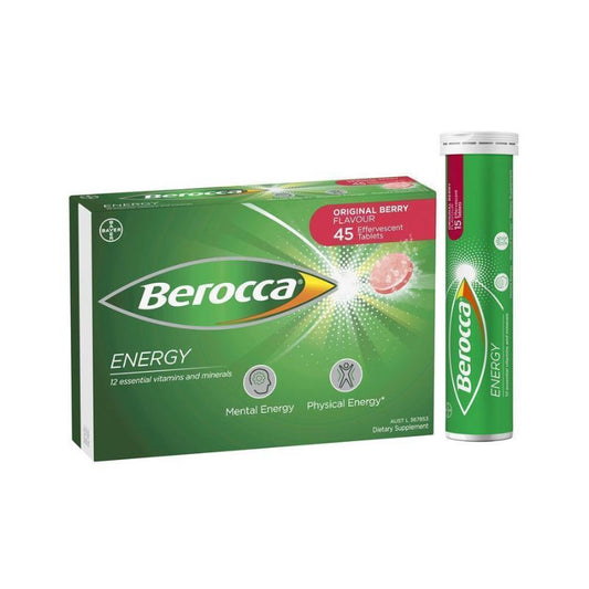 Berocca Energy Original Berry Flavour Effervescent Tablets - 45 Pack