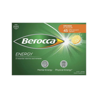 Berocca Energy Orange Flavour Effervescent Tablets 45 Pack