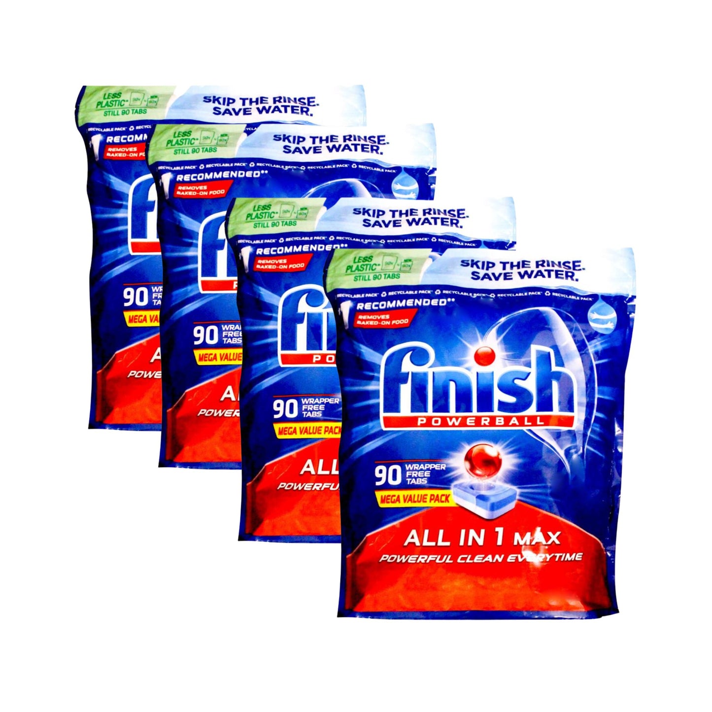 Finish Powerball Dishwashing Tablets All In 1 Max 90 Pack X 4 Pack