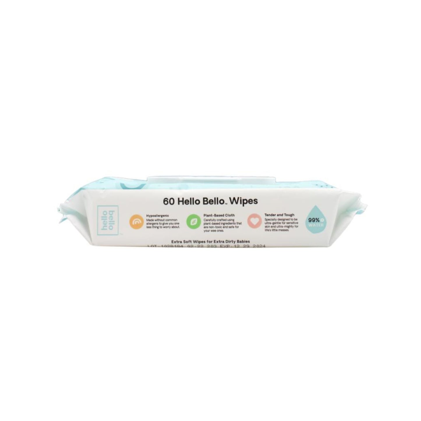 Hello Bello Premium Quality Baby Wipes 99% Water 360 Wipes (6 x 60 Pack)