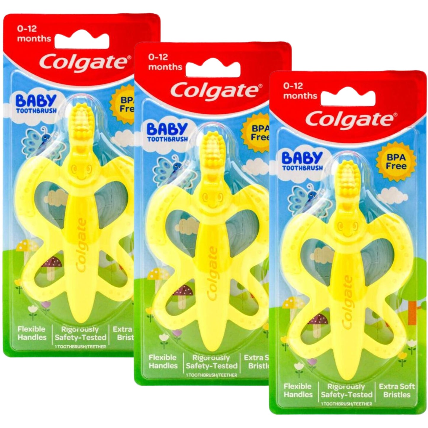 Colgate Baby Toothbrush Flexible Handles Extra Soft Bristles 1 Pack