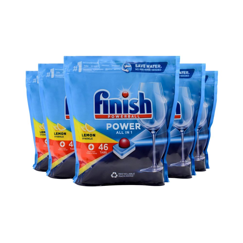 Finish Powerball Power All In 1 Dishwasher Tablets Lemon Sparkle 46 Pack x 5 Pack