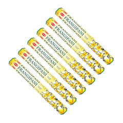 Set of Frangipani incense sticks on a white background