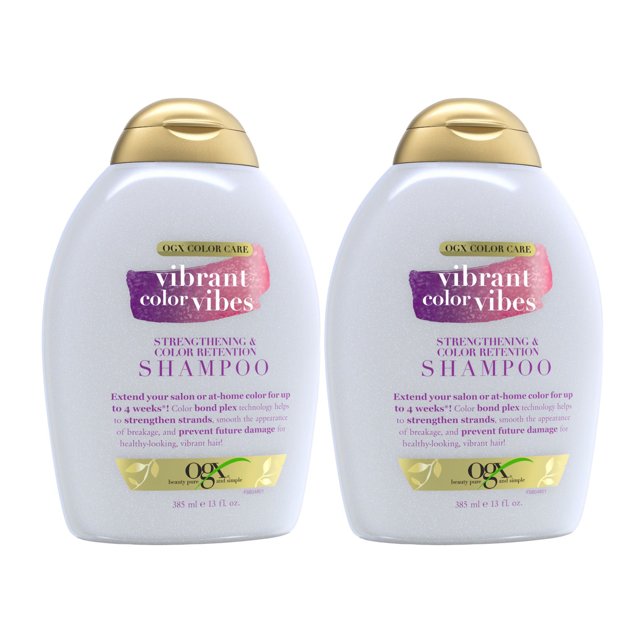 OGX Vibrant Color Vibes Strengthening Shampoo 385mL – Color Treated Hair (Pack of 2)