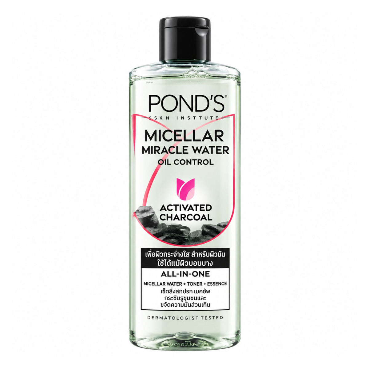 Pond's Micellar Miracle Water Oil Control Activated Charcoal 400ml bottle front view