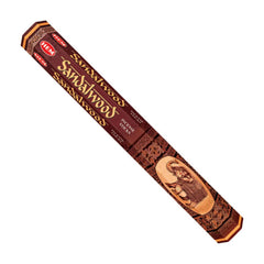 Sandalwood incense stick box on a white background
