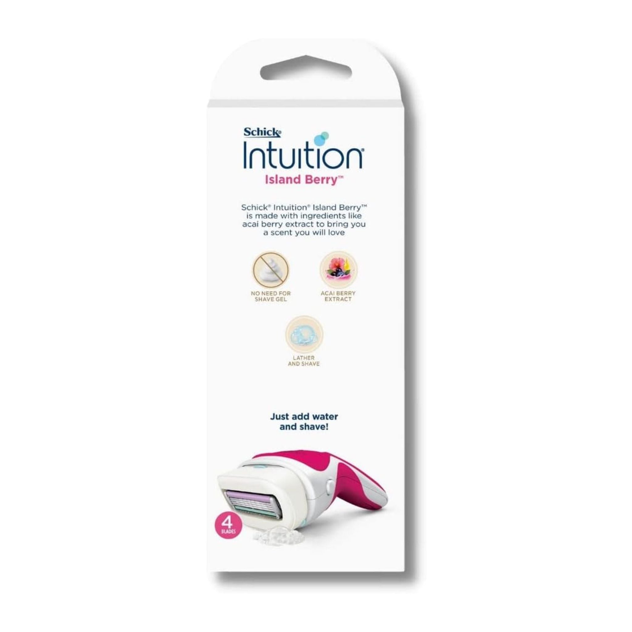 Schick Intuition Island Berry packaging on a white background