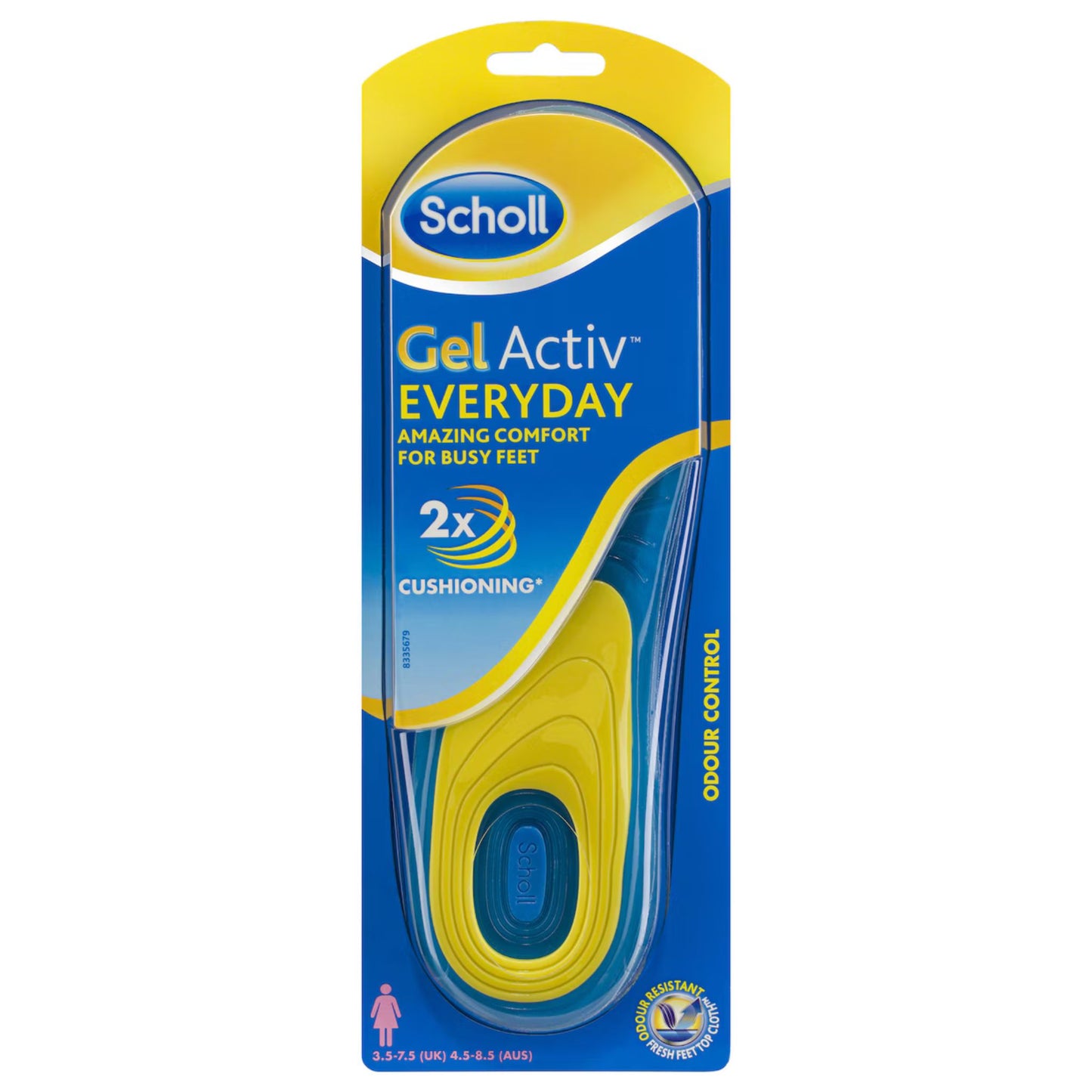 Scholl GelActiv Women's Everyday Insoles – 1 Pair (UK Size 3.5–7.5 / AUS Size 4.5–8.5)