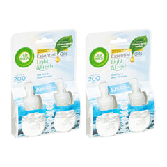 Two packages of Air Wick Essential Oils Light & Fresh on a white background