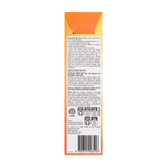 Back of a product packaging with text and symbols on a white background