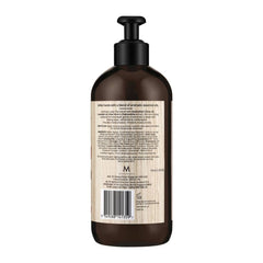 Brown bottle with pump and label on a white background