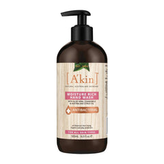 A'kin Moisture Rich Hand Wash bottle on a white background