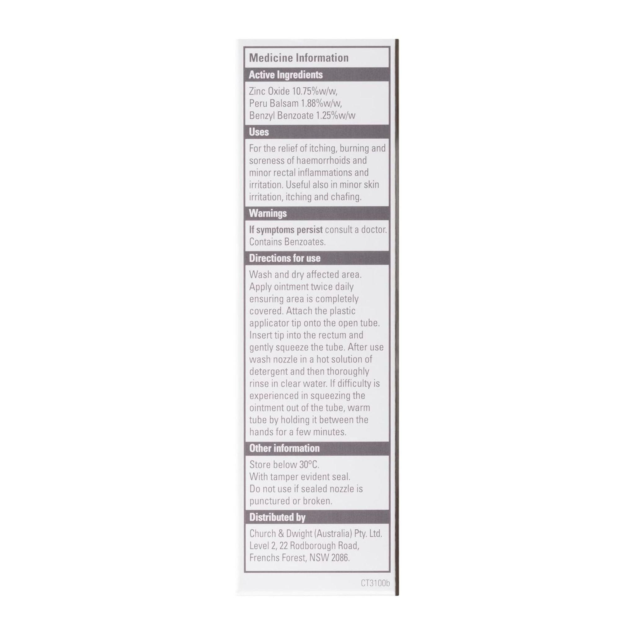 Medicine information label on a white background