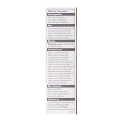 Medicine information label on a white background