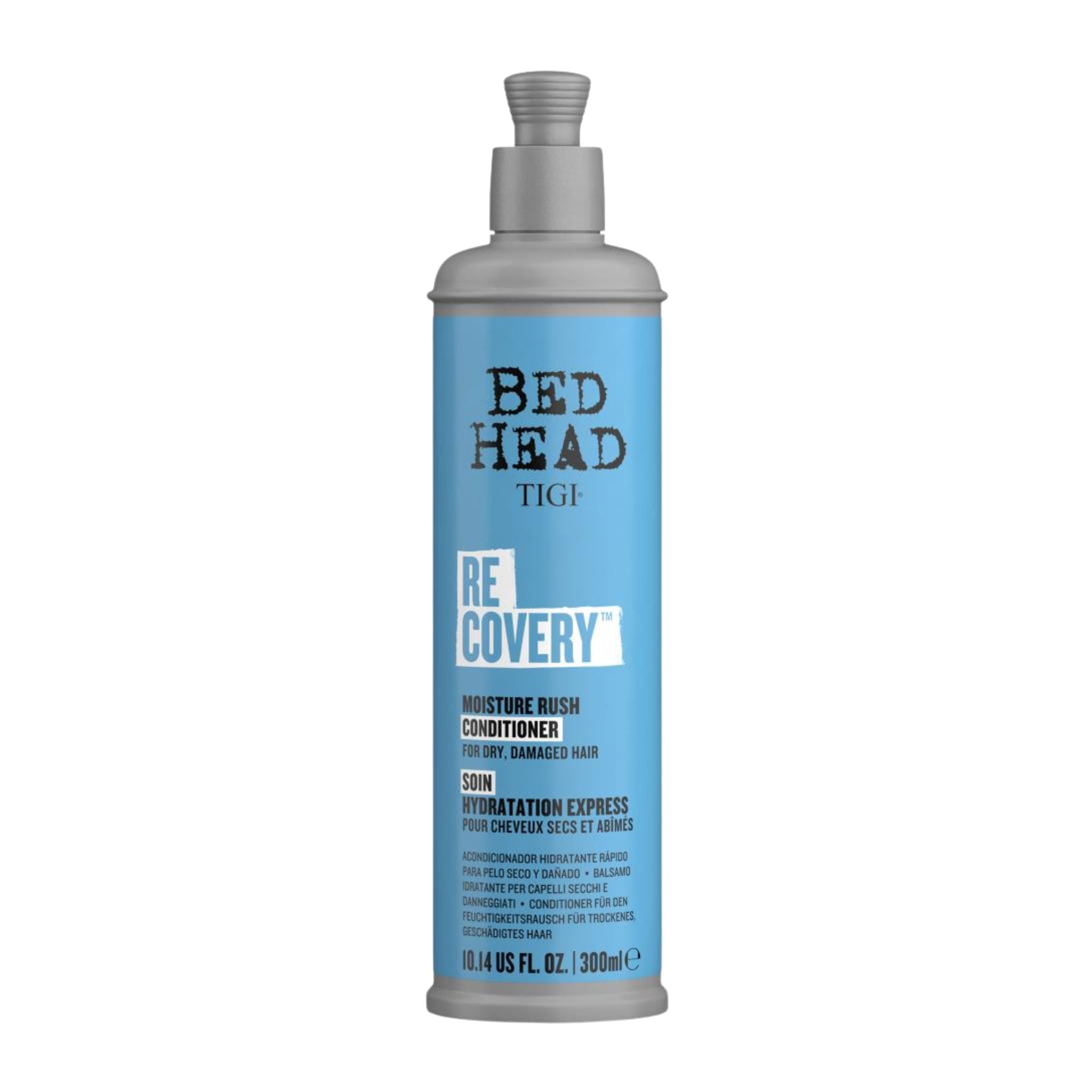 TIGI Bed Head Re:Cover Recovery Moisture Rush Conditioner bottle on a white background