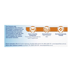 Bepanthen Tattoo Aftercare Ointment 50 g – close-up of directions for use and safety information.