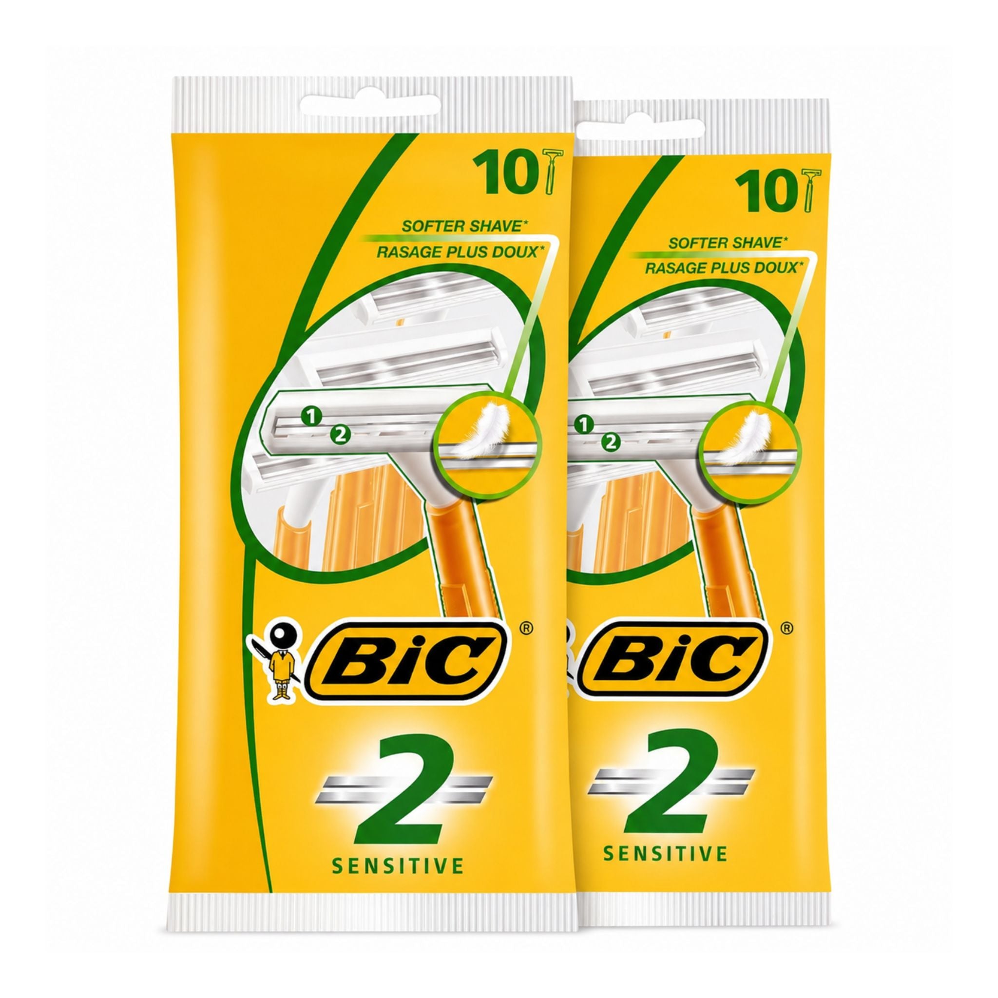 BIC 2 Sensitive Disposable Razors Twin Blade 20 Pack (2 x 10)