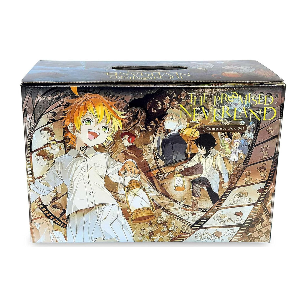 Anime box set titled 'The Promised Neverland' with character illustrations on a white background