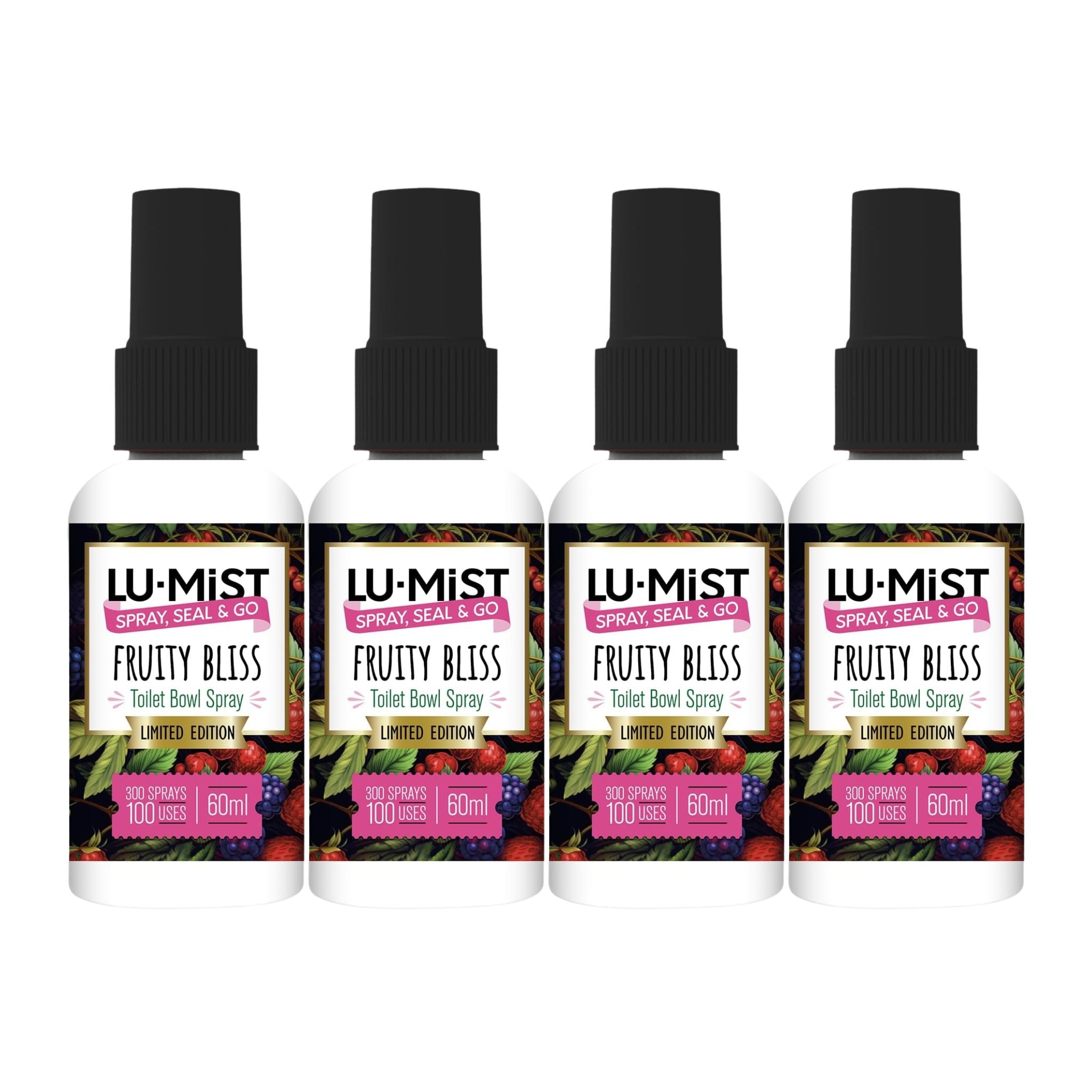 LU-Mist Toilet Bowl Spray 60ml Fruity Bliss – Pack of 4