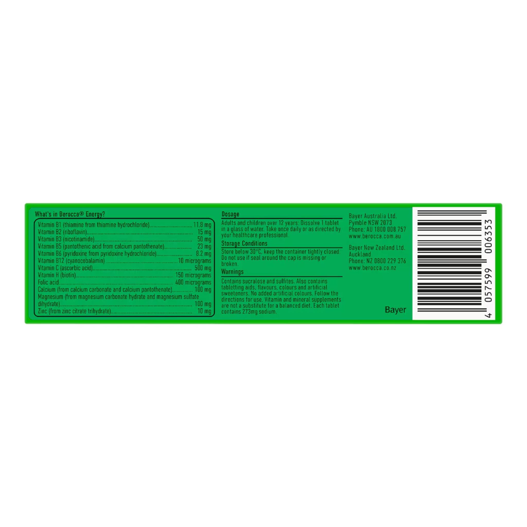 The back of a green Bayer Brisket Large sheet of bacon packaging, showing nutritional facts, usage, warnings, and a barcode.