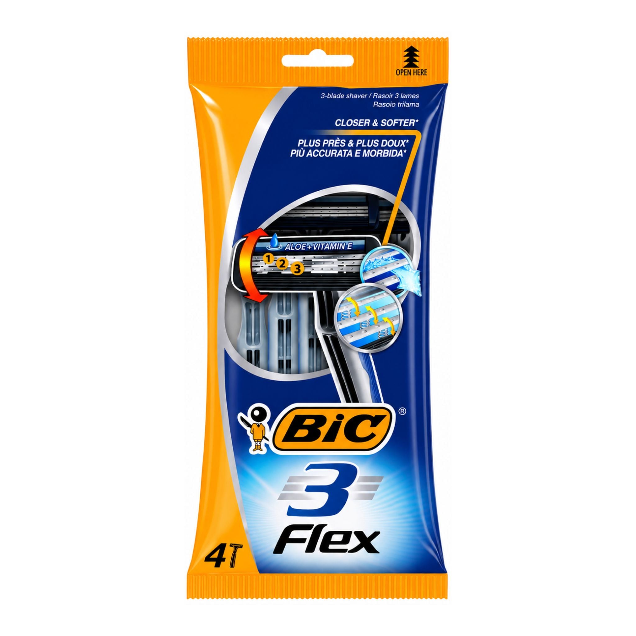 BIC 3 Flex razor packaging on a white background