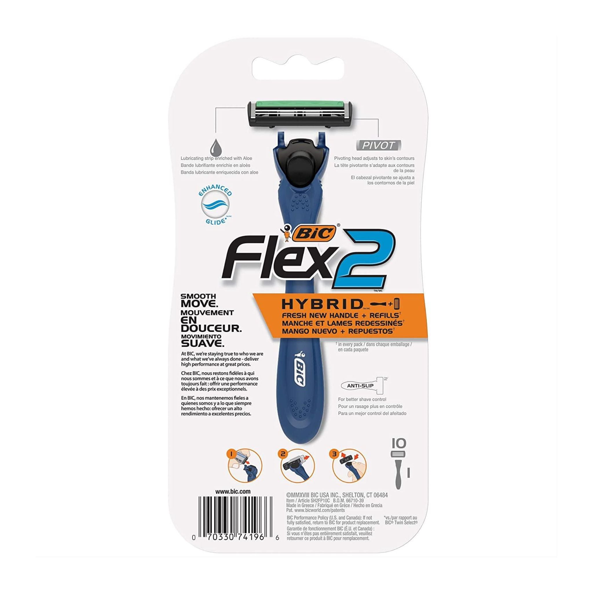 BIC Flex 2 Hybrid razor packaging on a white background