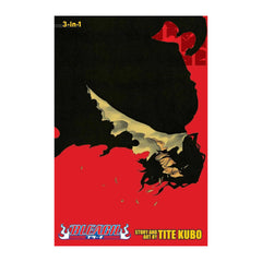 Bleach book cover with silhouette of a character and red background