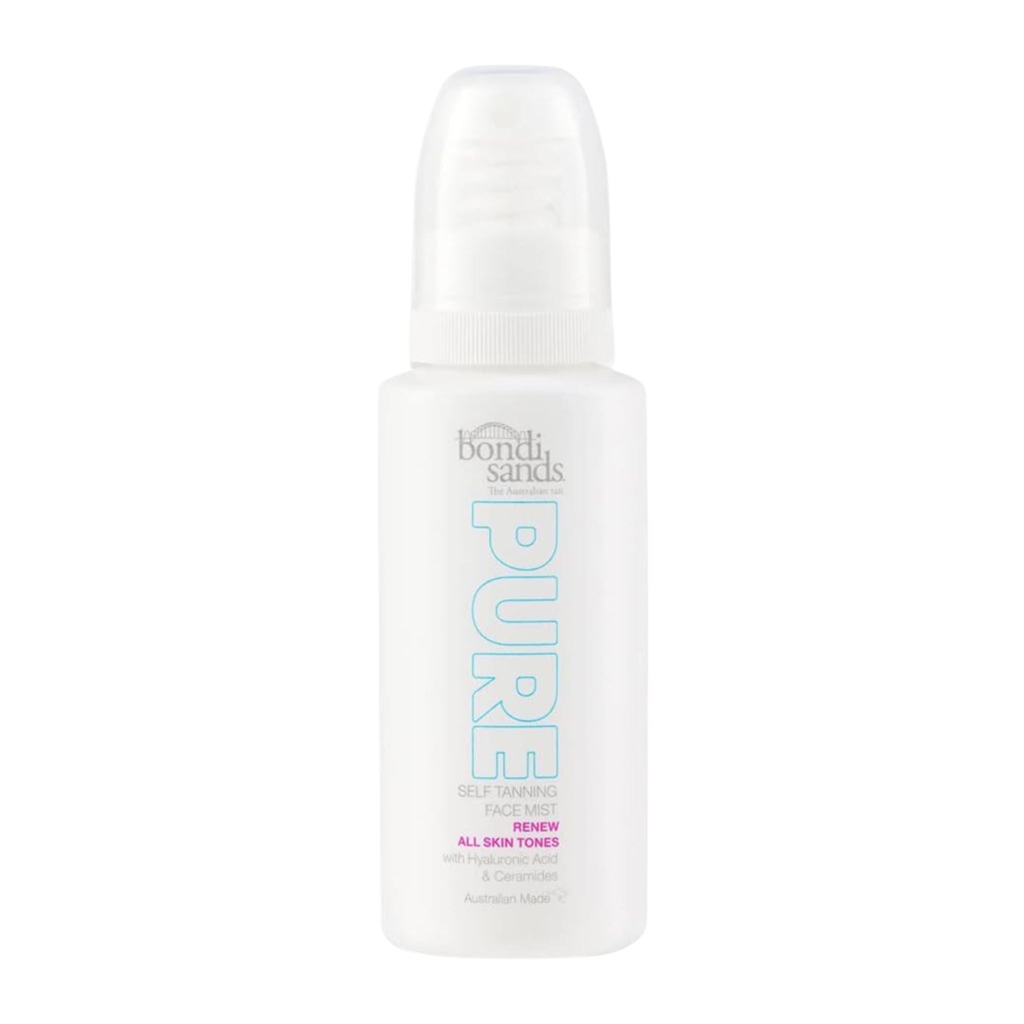 Bottle of Bondi Sands Pure Renew All Skin Tones on a white background