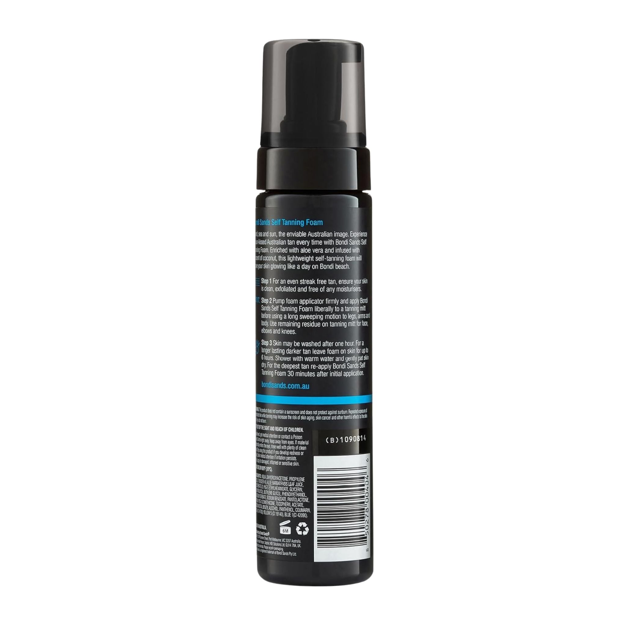 Black aerosol can with text on a white background