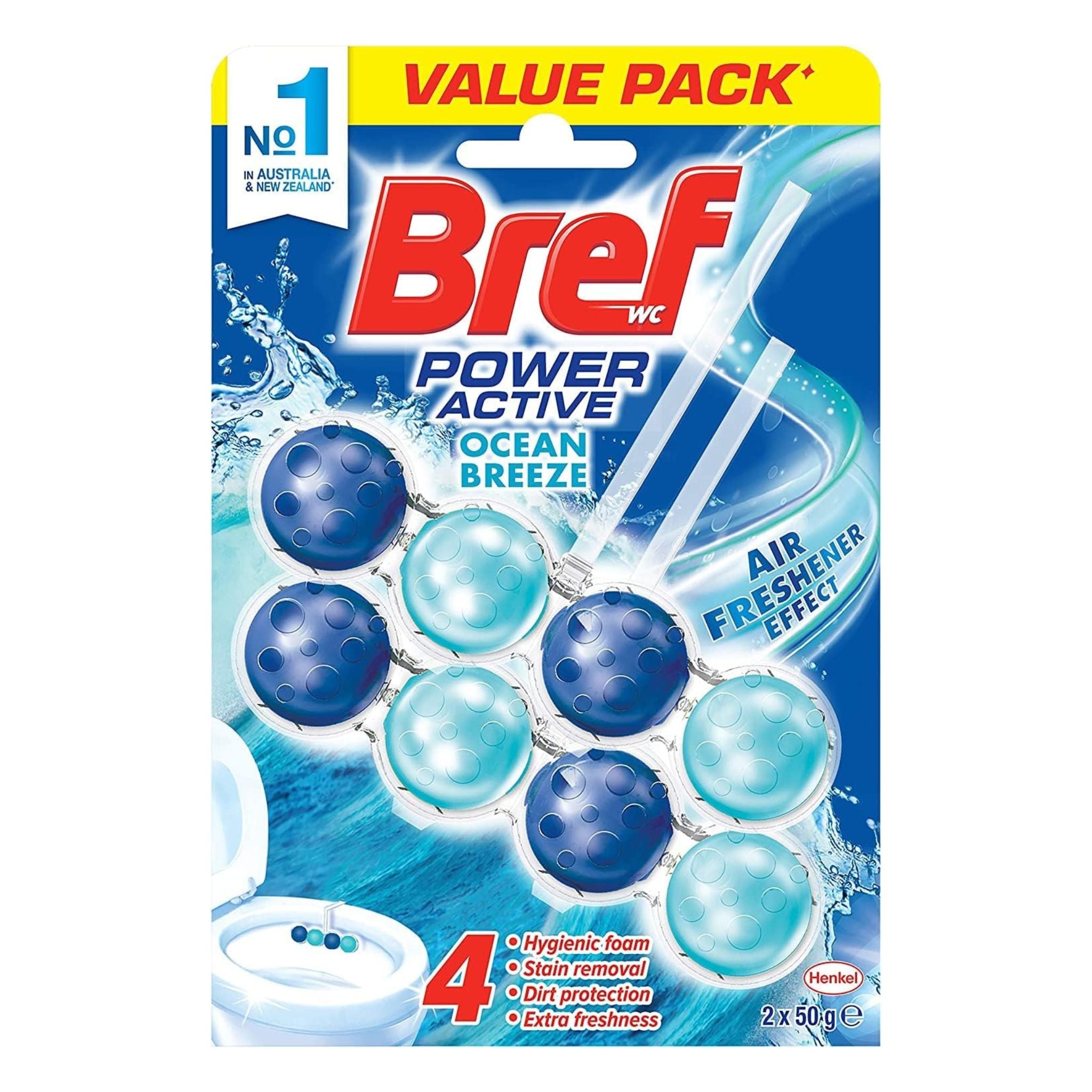 Bref Power Active Fresh Ocean Toilet Rim Block – 2×50 g