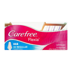 Carefree Flexia tampons packaging on a white background