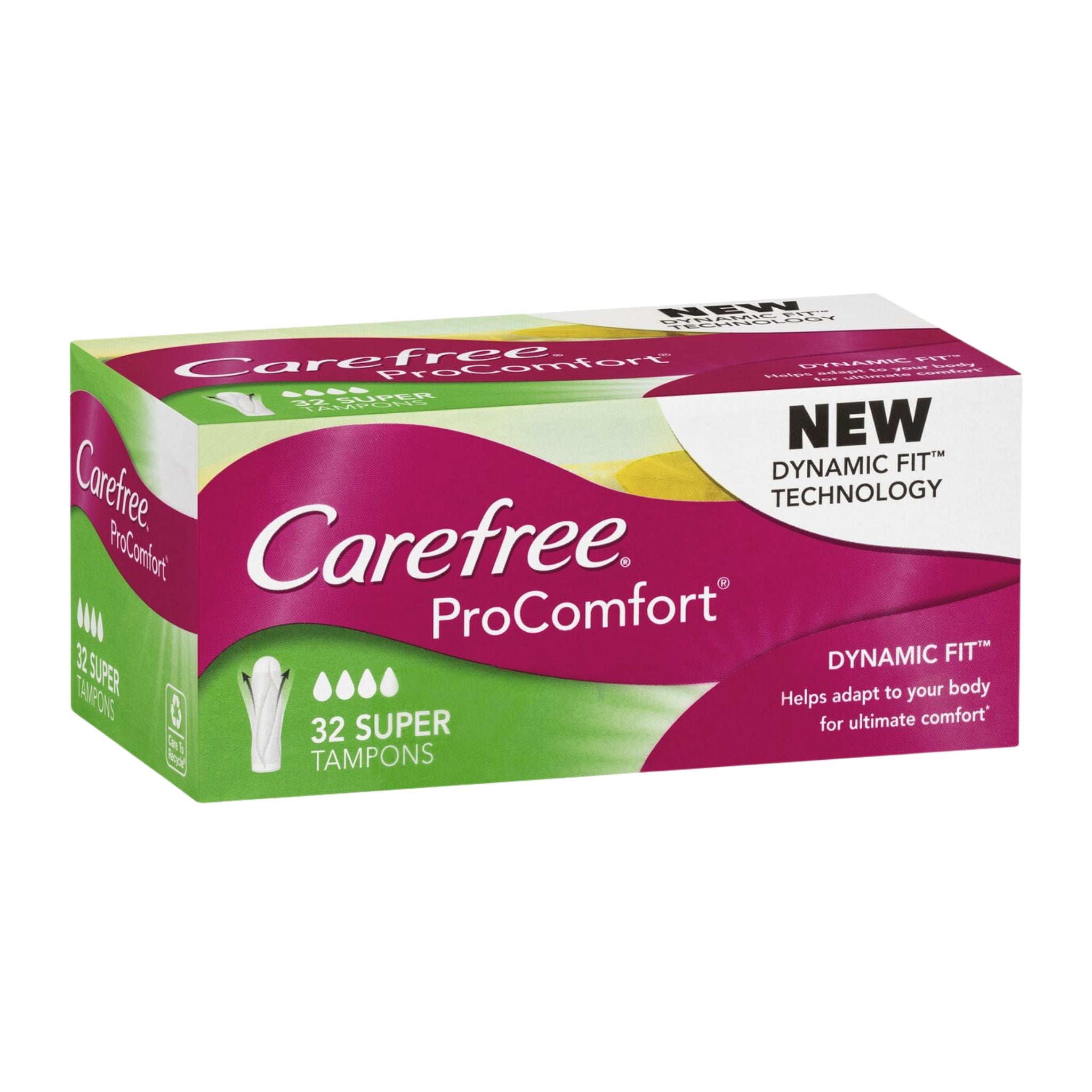 Carefree ProComfort tampons packaging on a white background