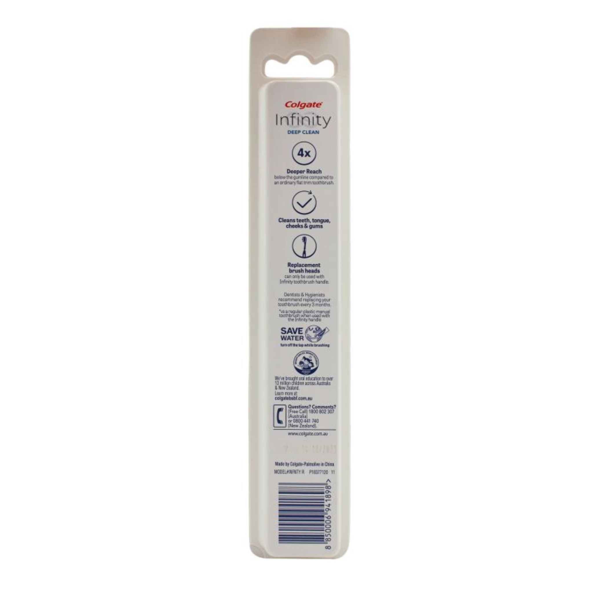 Colgate Infinity toothbrush packaging on a white background