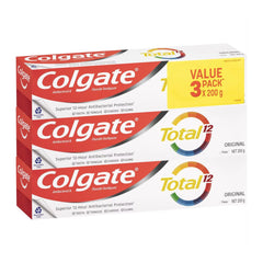 Colgate Total toothpaste value pack on a white background