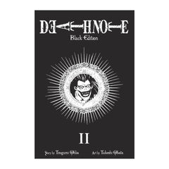 Book cover of 'Death Note Black Edition' with a stylized illustration of a character's face.