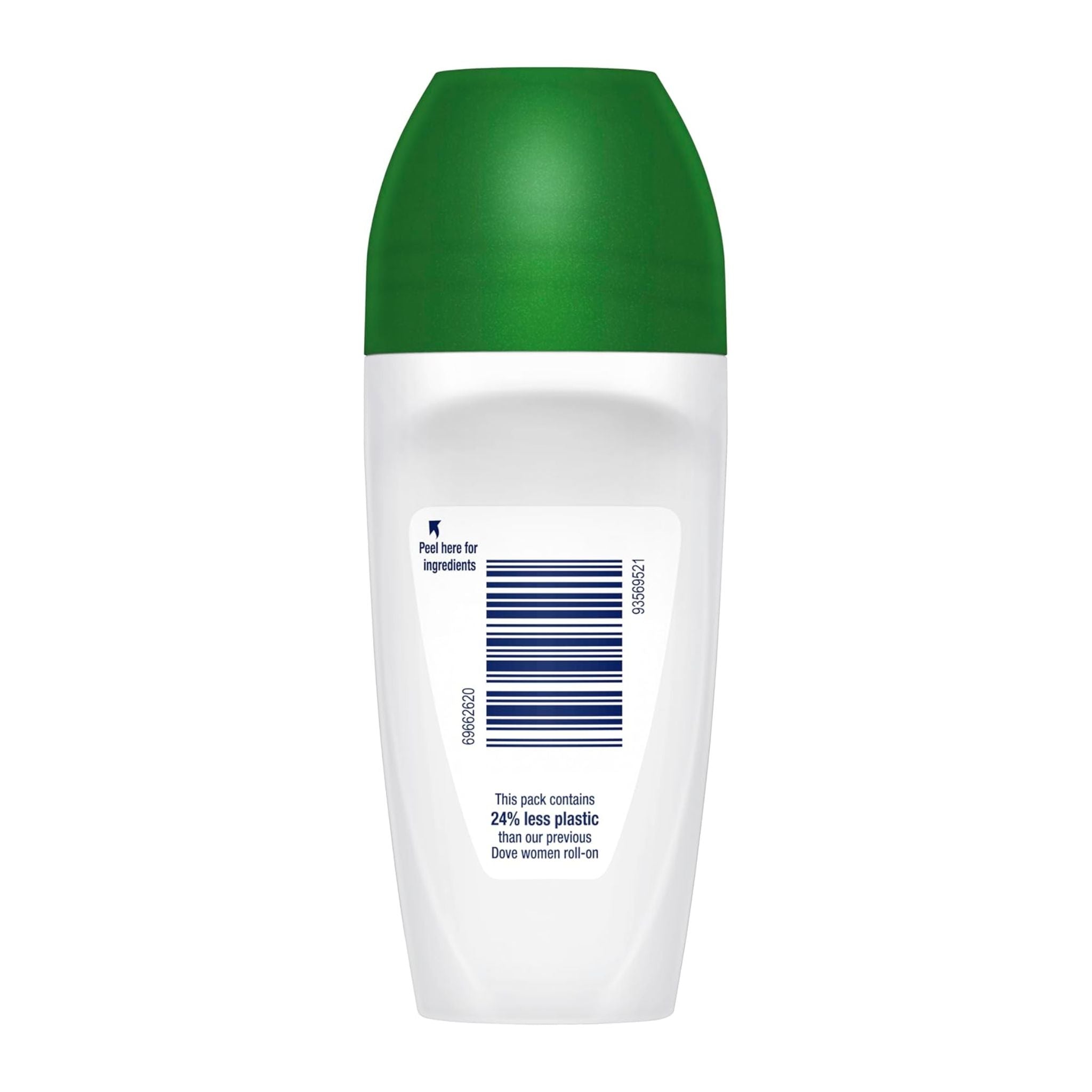 Deodorant bottle with green cap on a white background