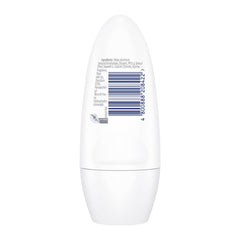 White roll-on deodorant bottle with label on a white background