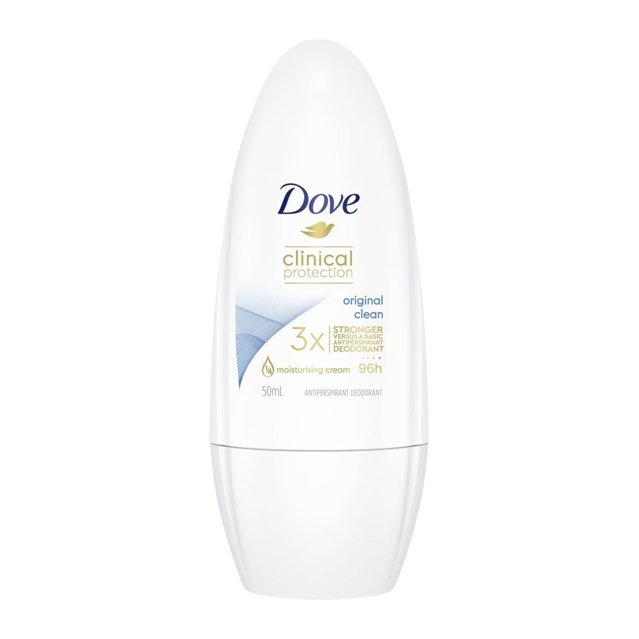 Dove deodorant roll-on bottle on a white background