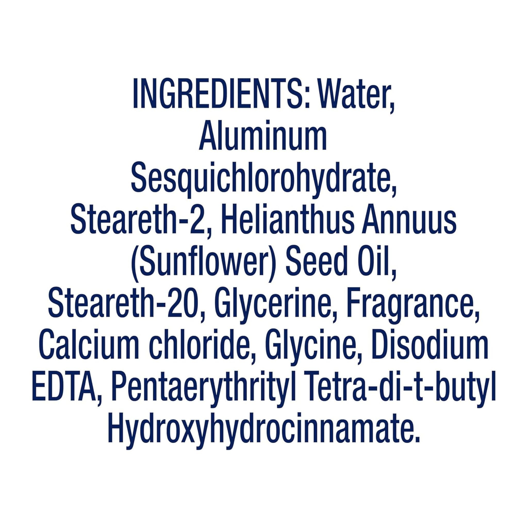 List of ingredients on a white background