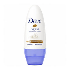 Dove deodorant roll-on bottle on a white background